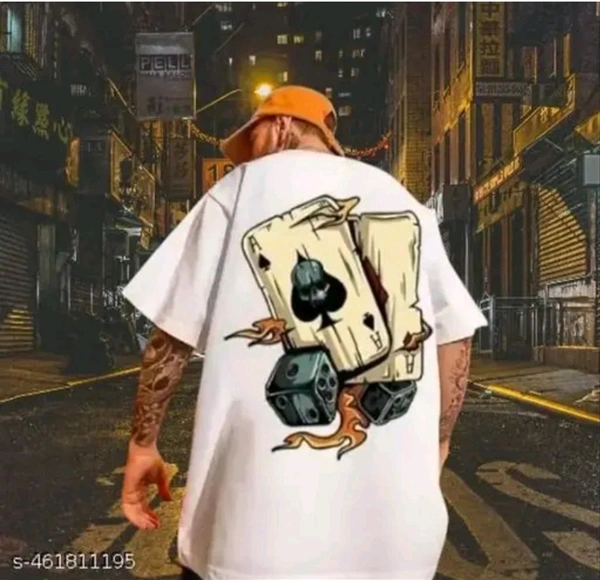 Zentor Cards Tshirt With Funky Look - White, S