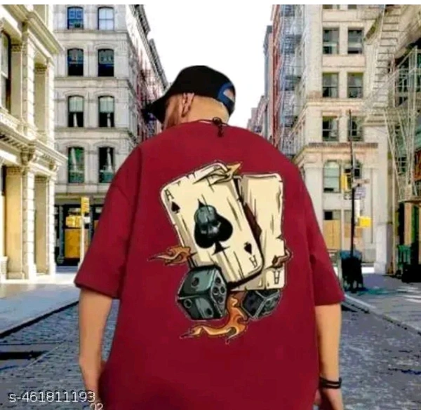 Zentor Cards Tshirt With Funky Look - Bright Red, XXL