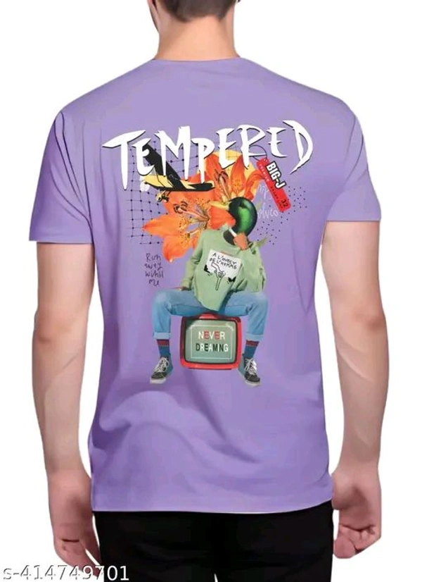 ZENTOR  Men's T Shirt Street Wear Funky Look - Lilac Bush, S