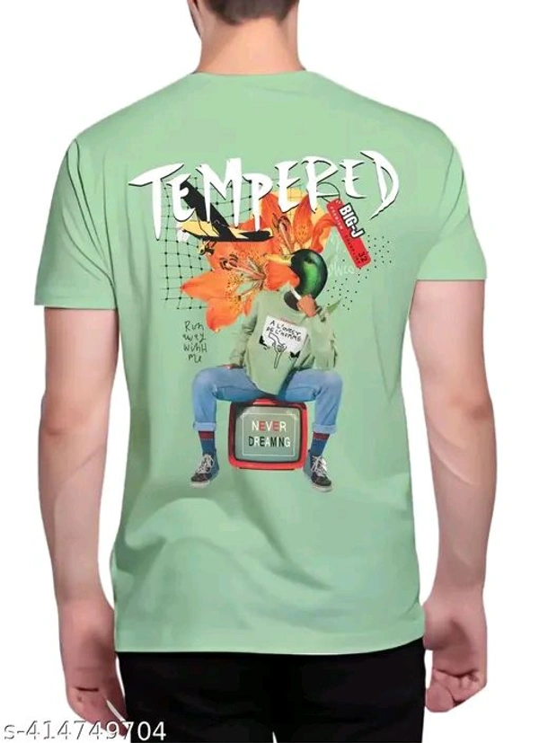 ZENTOR  Men's T Shirt Street Wear Funky Look - Emerald, L