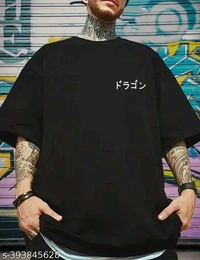 ZENTOR  Manlino mens black cotton graphic printed oversized t shirt. - XS