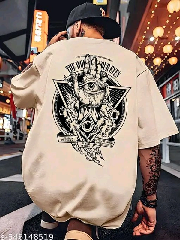 ZENTOR Men's Oversized Tshirt, Baggy tshirt for men, Printed Oversized Tshirt, Men's dropshoulder tshirt . - XL