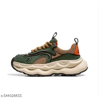 ZENTOR  Men Men's Stylish All-Season Chunky Sneakers - Comfortable, Breathable Mesh & PU Design, Non-Slip Rubber Sole, Low-Top Lace-Up Shoes for Hiking, Casual Wear, and Outdoor Activities - Clover, IND-6
