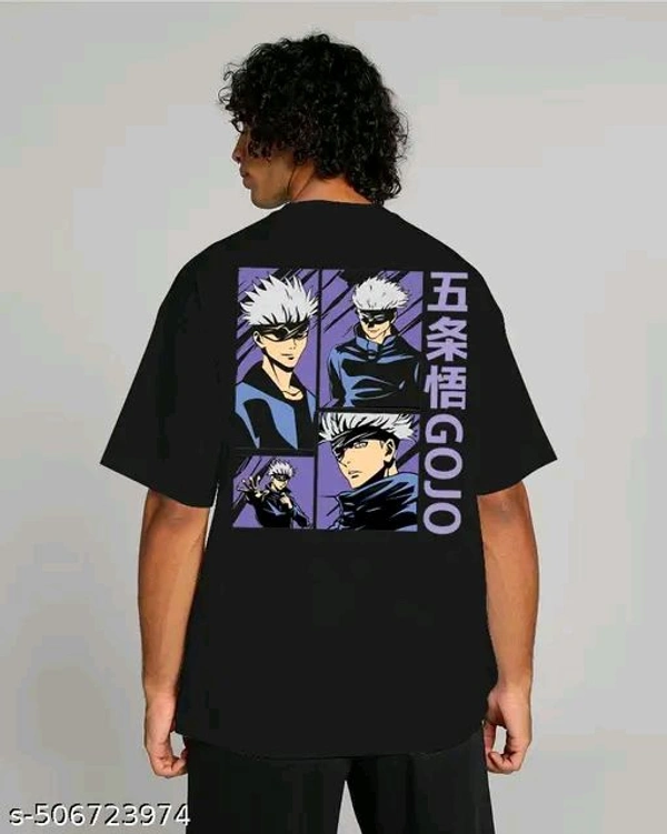 ZENTOR  GOJO Printed Oversized Men's Stylish T Shirt  - S