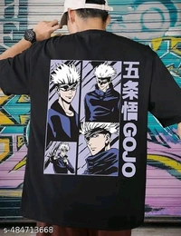 ZENTOR  GOJO Printed Oversized Men's Stylish T Shirt  - L