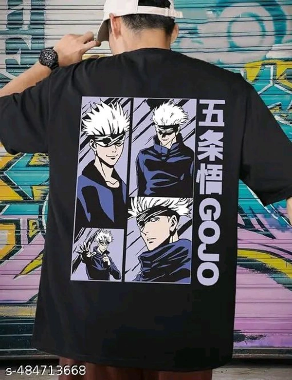 ZENTOR  GOJO Printed Oversized Men's Stylish T Shirt  - XL