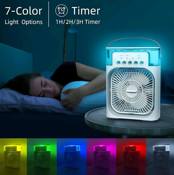Portable-Air-Conditioner-Small-Ac-Quaite-Personal-Air-cooler-Usb-Power-Mini-Desktop-Cooling-Misting-fan-1/2/3-Timer-With-speed-360-Adjustable-For-Office-Room-Desk-And-Car-(Multi-color)
 - Black