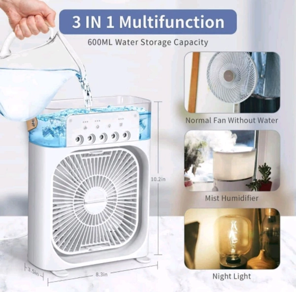Portable-Air-Conditioner-Small-Ac-Quaite-Personal-Air-cooler-Usb-Power-Mini-Desktop-Cooling-Misting-fan-1/2/3-Timer-With-speed-360-Adjustable-For-Office-Room-Desk-And-Car-(Multi-color)
 - Black