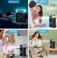 Portable-Air-Conditioner-Small-Ac-Quaite-Personal-Air-cooler-Usb-Power-Mini-Desktop-Cooling-Misting-fan-1/2/3-Timer-With-speed-360-Adjustable-For-Office-Room-Desk-And-Car-(Multi-color)
 - Black