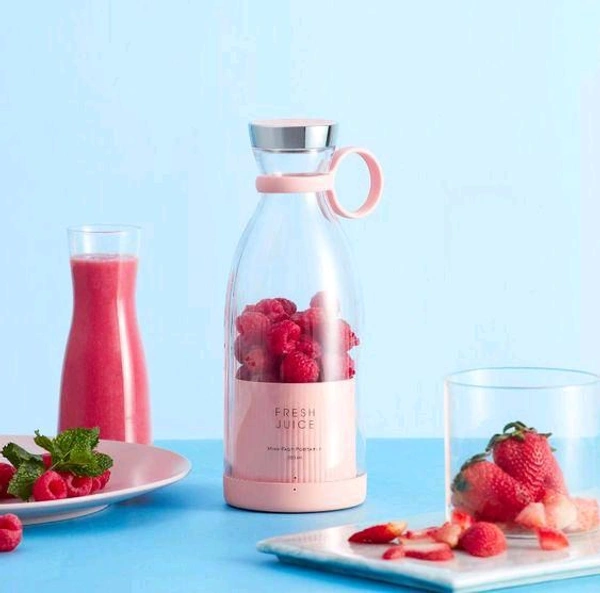 Rechargeable Portable Electric Mini USB Juicer Bottle  - White