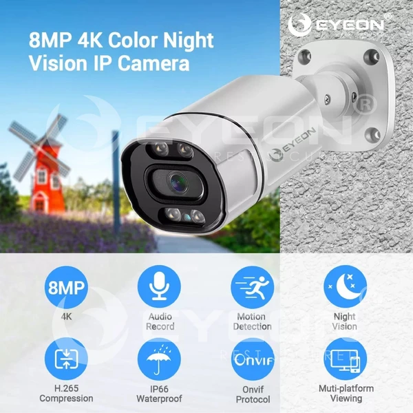 8 MP 4K Colour IP Bullet Camera