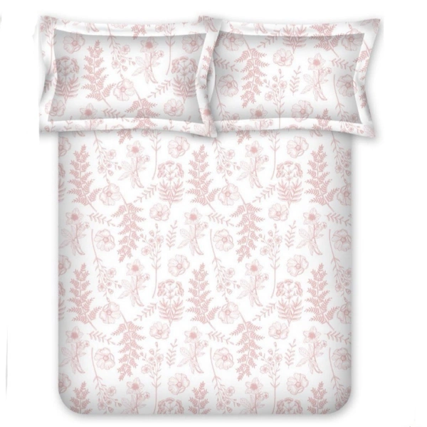 Bombay Dyeing Single Bedsheets Cotton 2 Bedsheets With 2 Pillow Covers Set Pink - 1.50 M X 2.24 M - 2 Pc