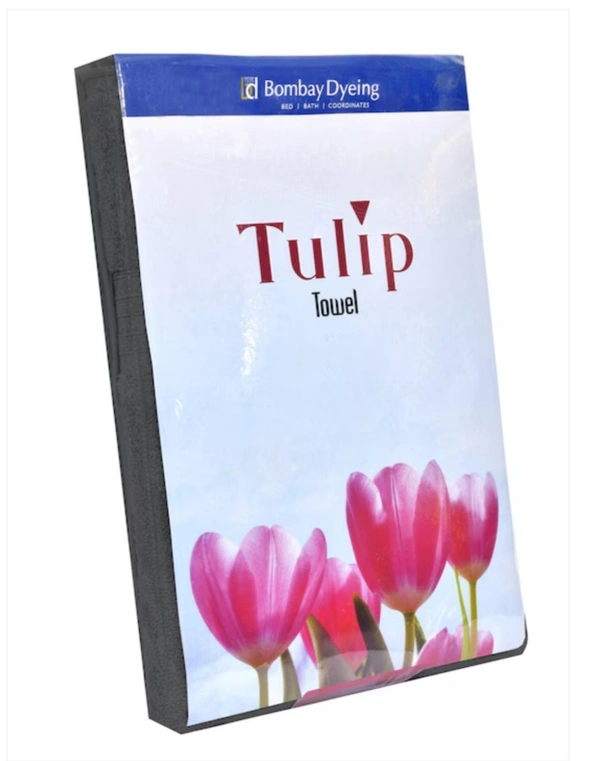 Bombay Dyeing Tulip Cotton Towel Grey Colour 75 Cm X 150 Cm Large Towel  - 75 Cm X 150 Cm