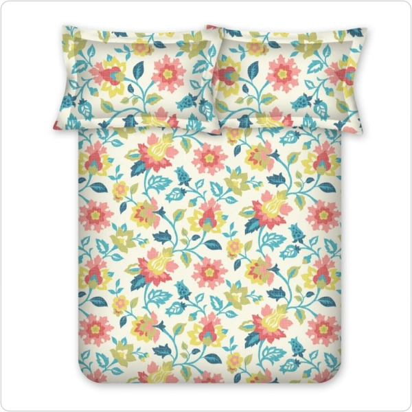 Bombay Dyeing Single Bed Cotton Bedsheet 1.50 M X 2.24 M With 1 Pillow Cover  - 1.50 M X 2.24 M
