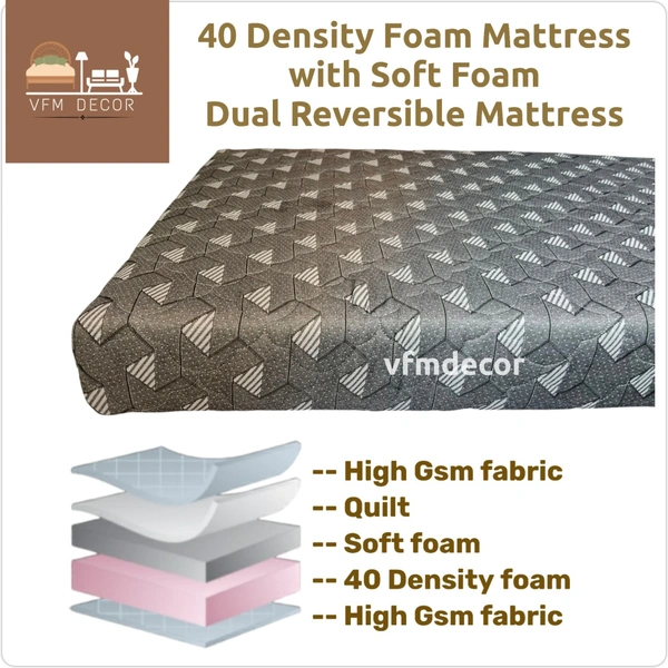 40 Density Foam Mattress 6 Inch Foam Mattress  - 78 X 30, 6 Inch Thickness