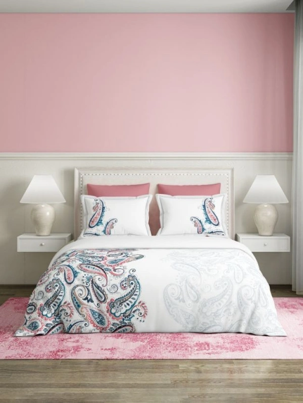 Ddecor Bedsheet King Size Bedsheet Digital Print Floral Bedsheet 2.74 Meter X 2.74 Meter With 2 Pillow Cover  - 2.74 M X 2.74 M