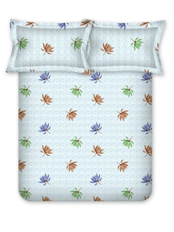 Bombay Dyeing King Size Bedsheet Cotton Bed Sheet 9 Feet X 9 Feet With 2 Pillow Covers - 2.74 M X 2.74 M