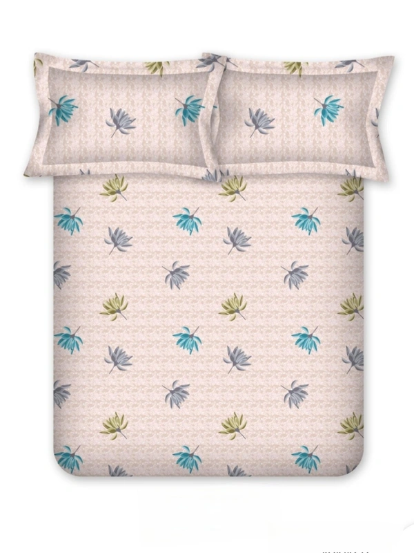 Bombay Dyeing King Size Bedsheet Cotton Bed Sheet 9 Feet X 9 Feet With 2 Pillow Covers - 2.74 M X 2.74 M