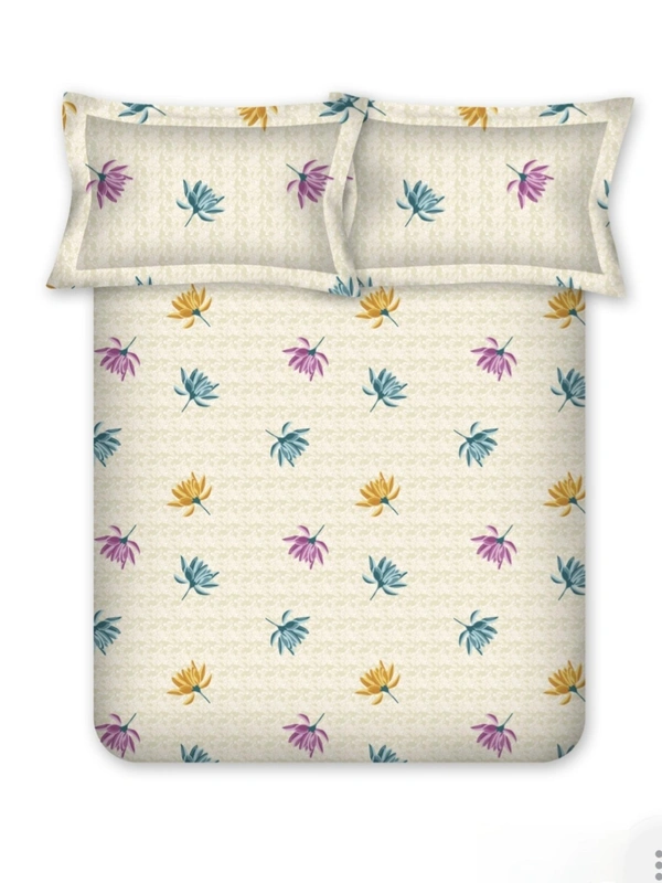 Bombay Dyeing King Size Bedsheet Cotton Bed Sheet 9 Feet X 9 Feet With 2 Pillow Covers - 2.74 M X 2.74 M