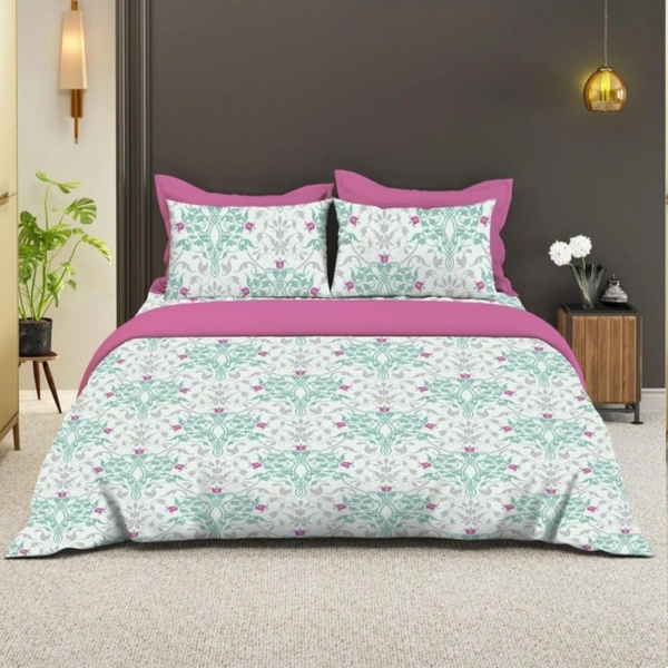 Bombay Dyeing King Size Bedsheet Cotton Bed Sheet 108 X 108 Inch With 2 Pillow Covers - 2.74 M X 2.74 M