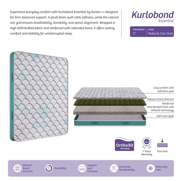 Kurlon Kurlobond Essential Mattress 5 Inch Thickness in Ahmedabad - 72 X 30, 5 Inch Thickness