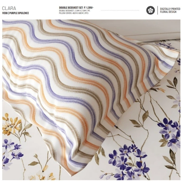 Ddecor Vega Double Bed Cotton Bed sheets Vega Bed sheet - 2.24 M X 2.54 M