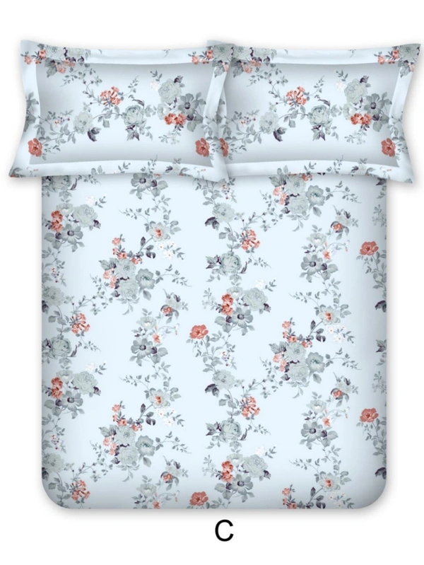Bombay Dyeing King size Cotton Bedsheets - 2.74 M X 2.74 M, Design C