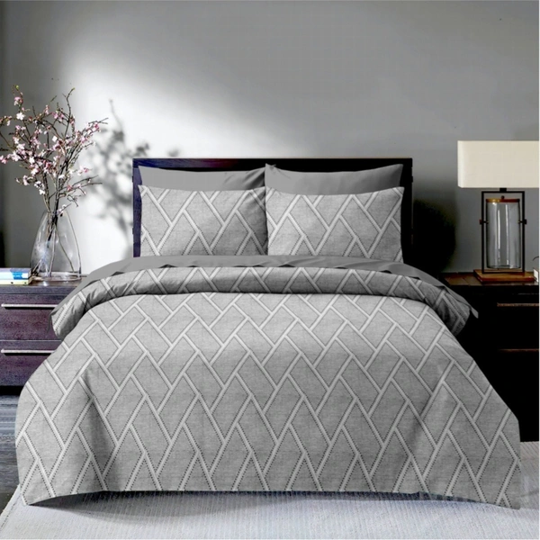 Comforter Double Bed with King Size Bedsheets With 2 Pillow Covers - 4 Pcs Set - 2.74 M X 2.74 M