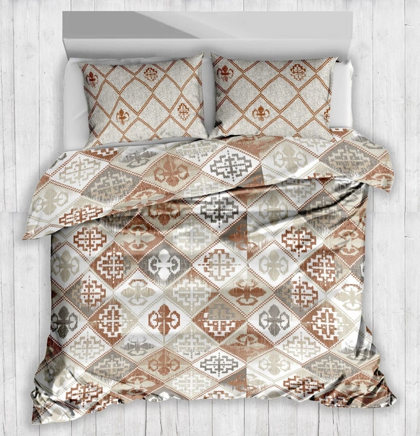 Bedsheet King Size Double Bed Sheet With 2 Pillow Covers - 2.74 M X 2.74 M, Design 31