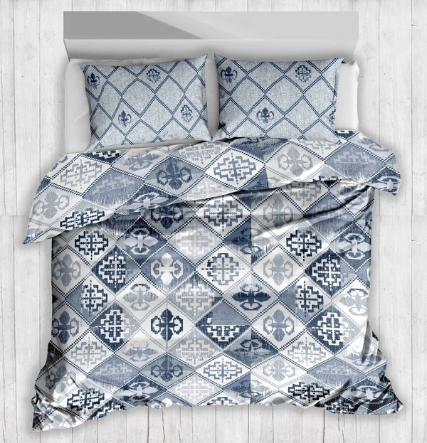 Bedsheet King Size Double Bed Sheet With 2 Pillow Covers - 2.74 M X 2.74 M, Design 11