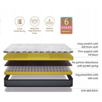 Kurlon SpringRest Pocket Essential Mattress 6 Inch / 8 Inch Pocket Spring Mattresses - 72 X 30, 6 Inch Thickness