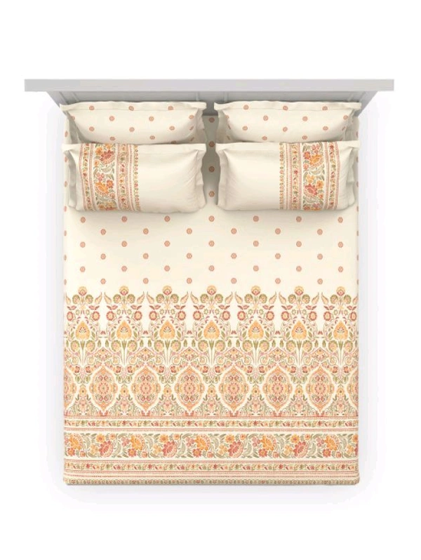 Ddecor Bedsheet King Size Double bed Sheet With 4 Pillow Covers - 2.74 M X 2.74 M