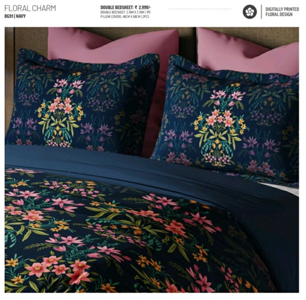 Ddecor King Size Cotton Bedsheets - 2.74 M X 2.74 M