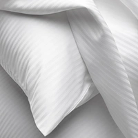 King Size Bedsheet White Stripes 100 % Cotton 210 Tc 108" X 108" - 2.74 M X 2.74 M