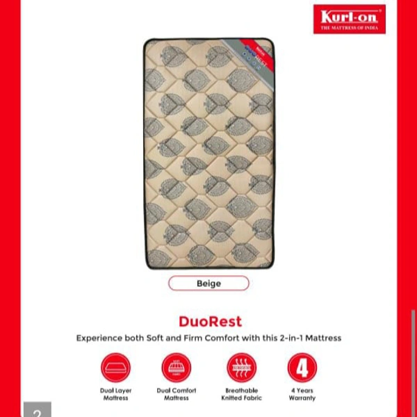 Kurlon DuoRest Essential Mattress 5 Inch / 6 Inch Bonded Mattresses - 78 X 30, 5 Inch Thickness