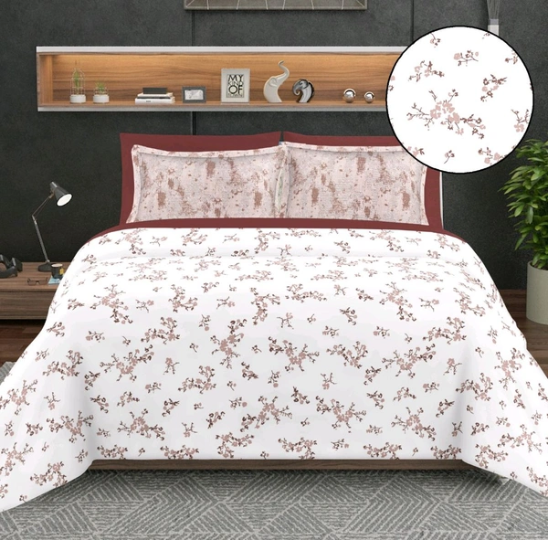 2 Single Cotton Bedsheets 60" X 100" With 2 Pillow Covers - 1.50 M X 2.54 M - 2pc