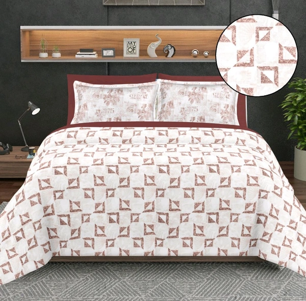2 Single Cotton Bedsheets 60" X 100" With 2 Pillow Covers - 1.50 M X 2.54 M - 2pc