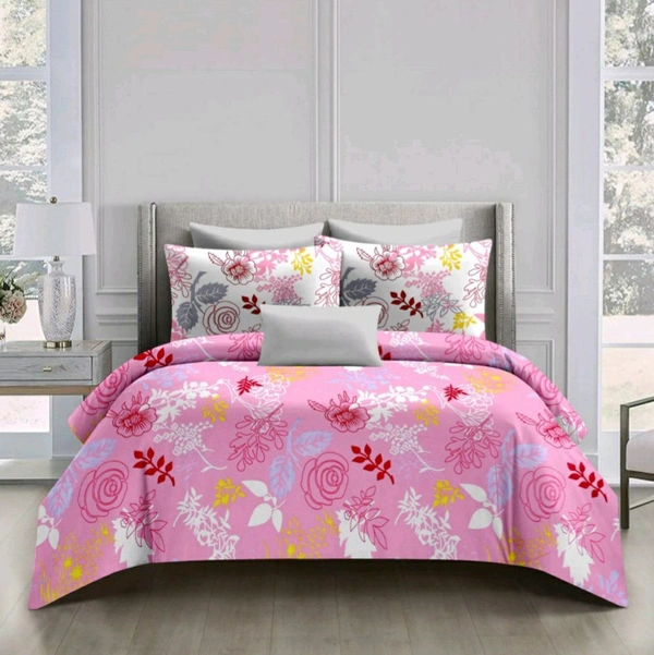 Comforter Double Bed with King Size Bedsheets With 2 Pillow Covers - 4 Pcs Set - 2.74 M X 2.74 M