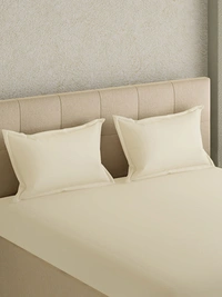 King size Bed sheet Plain 300 Tc Cotton Double Bedsheet - 2.74 M X 2.74 M
