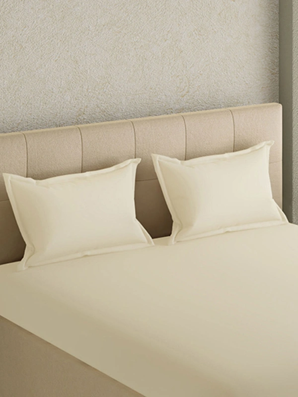 King size Bed sheet Plain 300 Tc Cotton Double Bedsheet - 2.74 M X 2.74 M