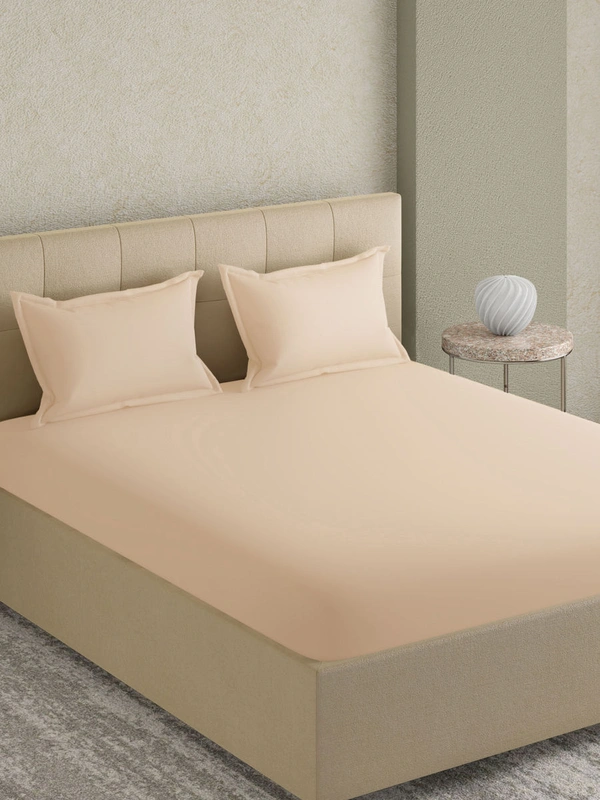 King size Bed sheet Plain 300 Tc Cotton Double Bedsheet - 2.74 M X 2.74 M
