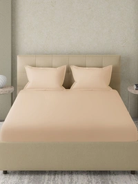 King size Bed sheet Plain 300 Tc Cotton Double Bedsheet - 2.74 M X 2.74 M