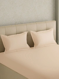 King size Bed sheet Plain 300 Tc Cotton Double Bedsheet - 2.74 M X 2.74 M