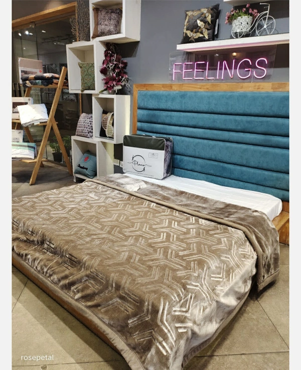 Double Bed Solid Mink Blankets 2 Ply