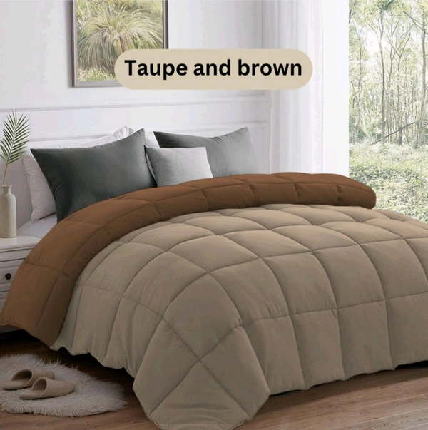 Comforter Double Bed Size Heavy Quality Very Soft Feel Reviersable Comforter Taupe And Brown  - 2.24 M X 2.54 M