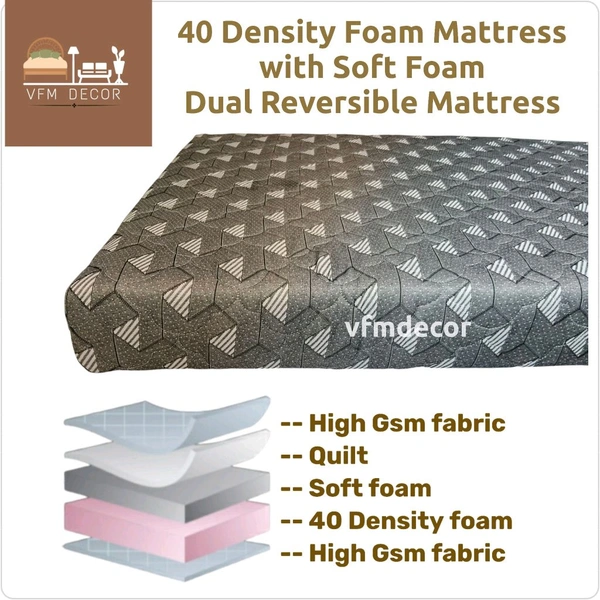 40 Density Foam Mattress 6 Inch Foam Mattress  - 72 X 48, 6 Inch Thickness