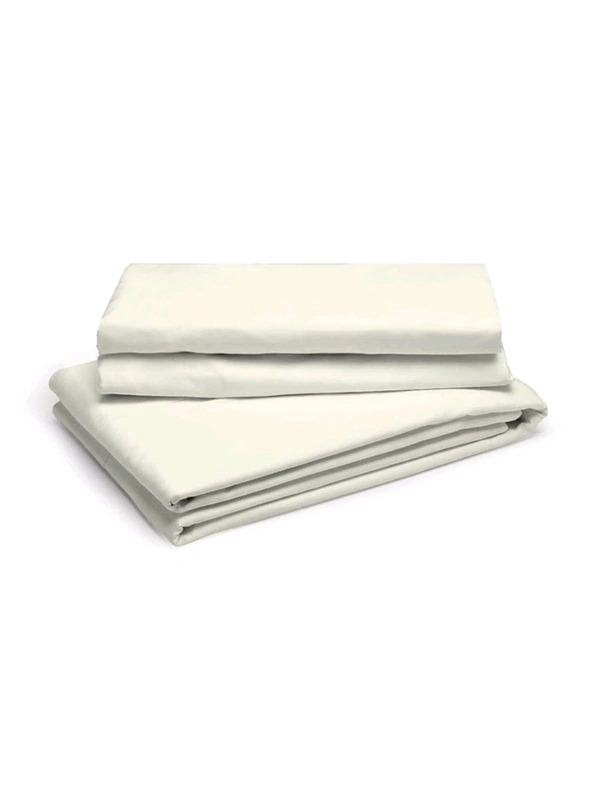 Arvind King size BedSheet Plain 400 Tc Cotton Double Bed sheet Heavy Tc 108" X 108" Ivory Colour  - 2.74 M X 2.74 M