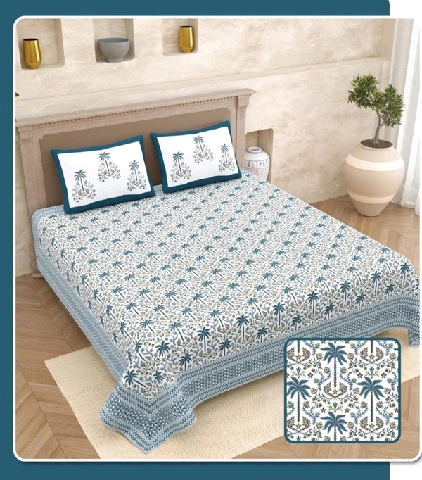 Super King Size Bedsheets 10 feet x 10 feet Bedsheet With 2 Pillow Cover Jaipur Bedsheet  - 3.00 M X 3.00 M
