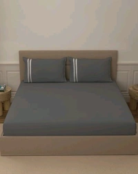 Portico Bedsheet King Size Light Grey Plain Bedsheet Heavy Tc 108 X 108 Inch - 2.74 M X 2.74 M