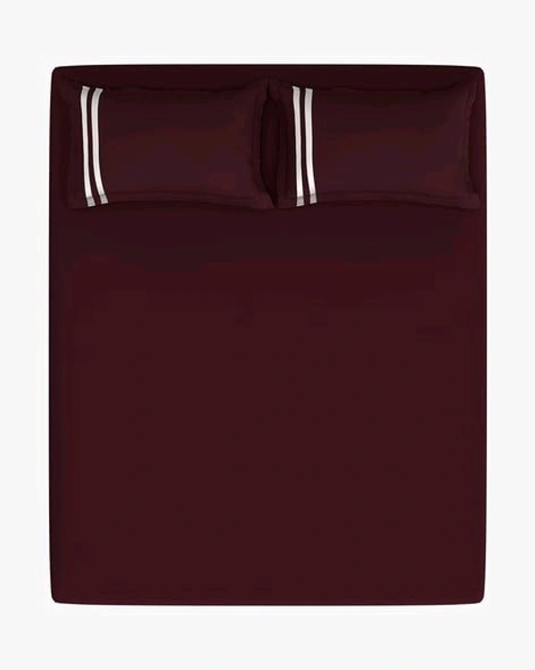 Portico Bedsheet King Size Maroon Plain Bedsheet Heavy Tc 108 X 108 Inch - 2.74 M X 2.74 M